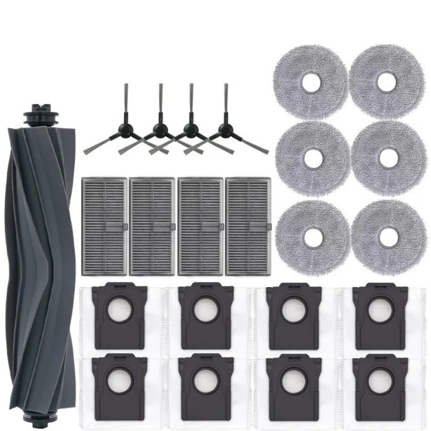 Set de accesorii pentru aspirator robotic 23 piese 1 perie principală 6 discuri de mop 4 filtre 8 saci 4 perii de curățare Piese de schimb pentru întreținere 1