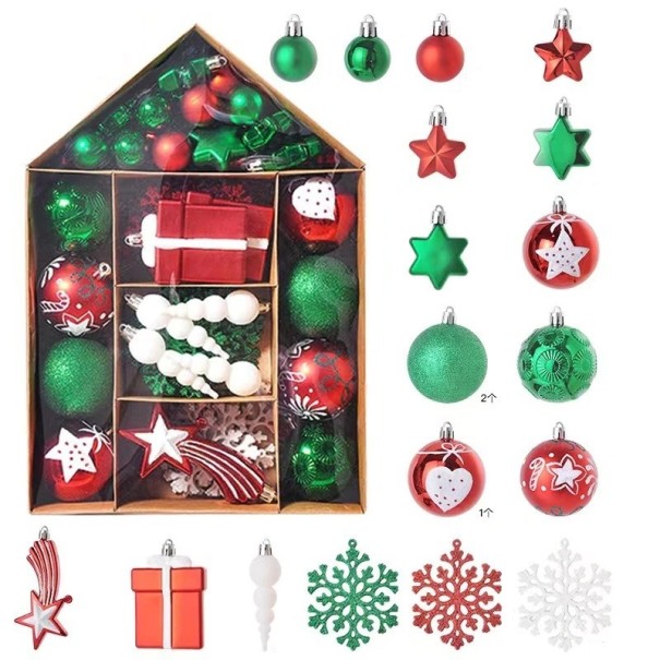 Set de adornos navideños 70 piezas H1168 1