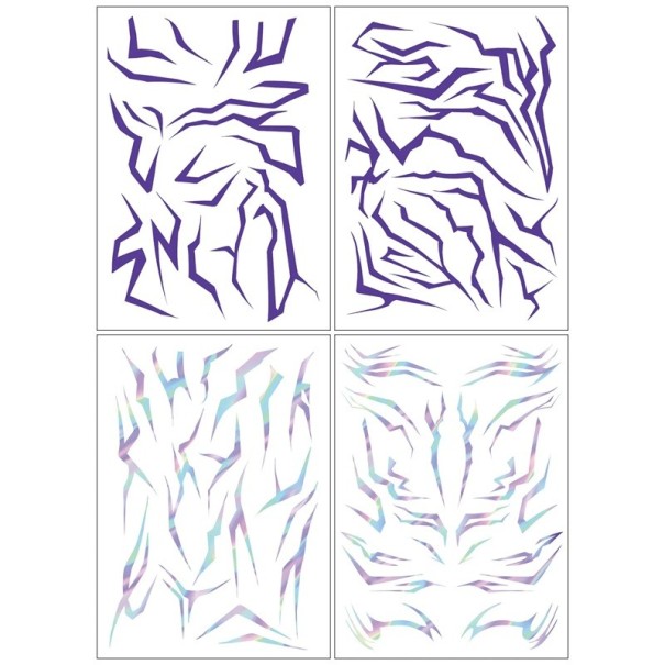 Set de autocolante decorative pentru corp 4 bucăți Modele temporare colorate pentru mâini, picioare și corp pentru costume, fotografii și petreceri culoare