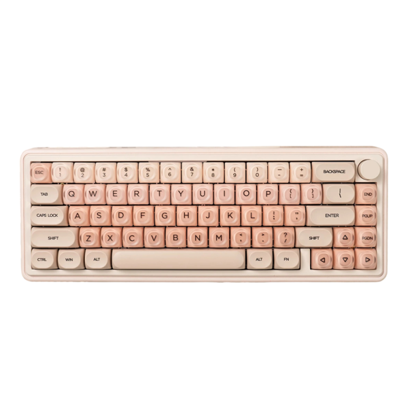 Set de capace pentru taste rotunde HOA 132 buc PBT+PC pentru comutatoare MX bej roz capace pentru tastatură mecanică