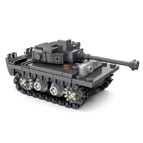 Set de construcție tanc gri Tiger 2. război mondial 159 piese 11,3 x 4,8 x 4,6 cm Model istoric pentru copii 6+ 1