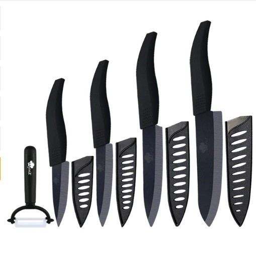 Set de cuțite ceramice VISTA - 5 buc negru