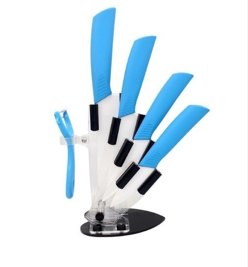 Set de cuțite de calitate, cu suport albastru