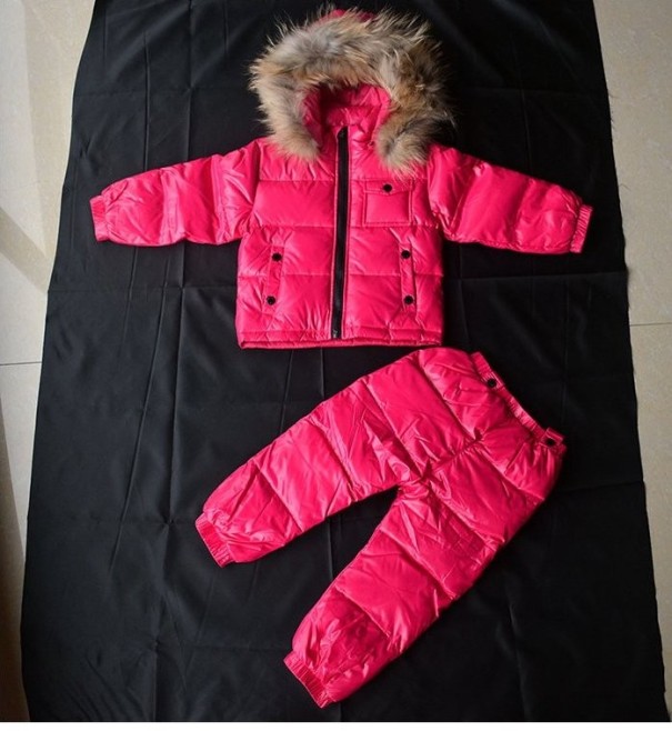 Set de iarnă impermeabil pentru copii J2891 roz închis 2