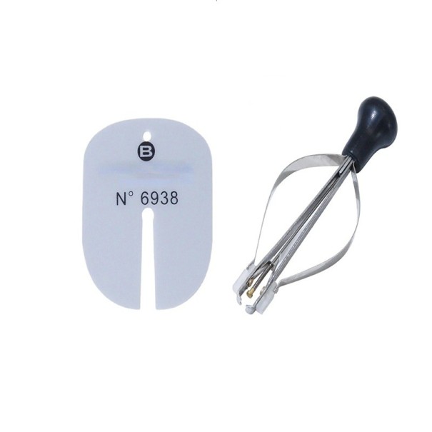 Set de instrumente de îndepărtare manuală cu disc de protecție Bergeon 6938 și clemă de 9,5x1,6 cm pentru lucrul delicat cu cadranul 1