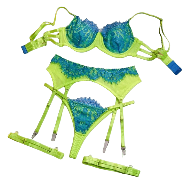 Set de lenjerie intimă neon pentru femei verde M