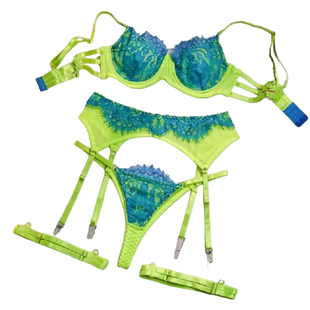 Set de lenjerie intimă neon pentru femei verde XL