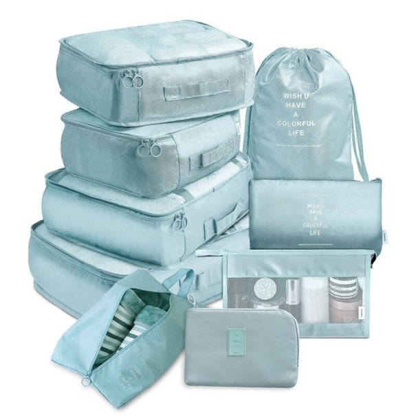 Set de neceseres 9 uds T704 azul claro