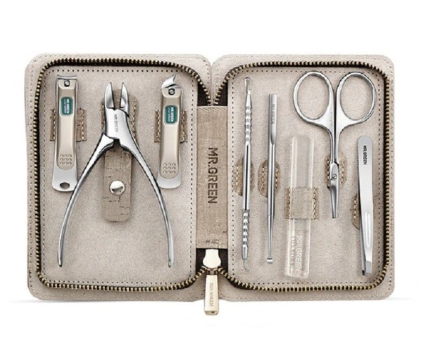 Set de pedicura y manicura 8 piezas gris claro
