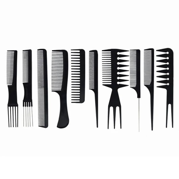 Set de piepteni de coafură, 10 bucăți, piepteni antistatici din plastic, piepteni pentru descurcarea părului, instrumente profesionale de coafură 1