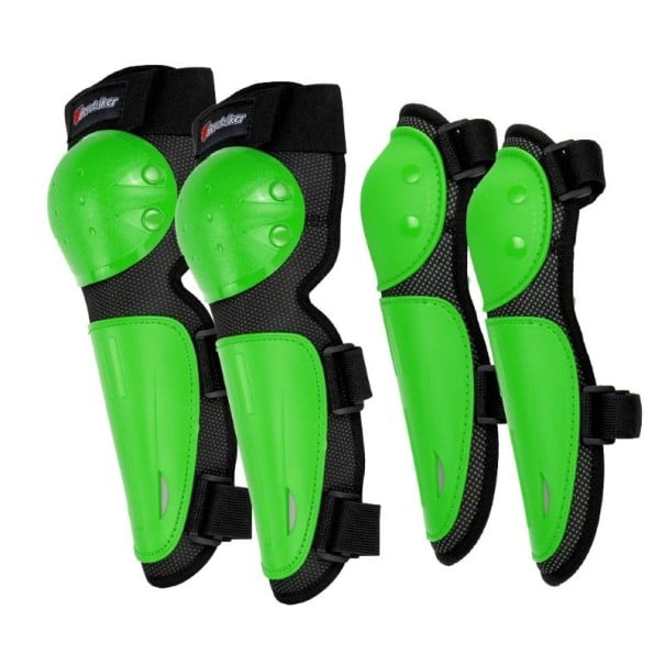 Set de protecție pentru copii pentru motocicletă echipament de protecție pentru coate cca 27 cm genunchi cca 32 cm ergonomic verde