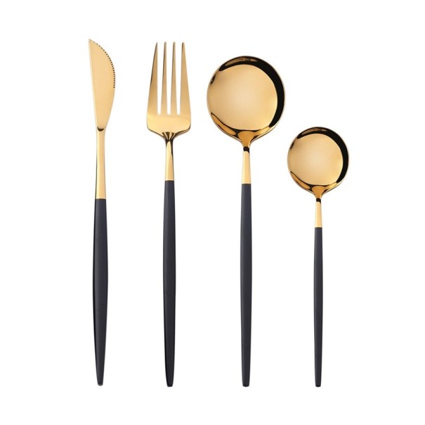 Set de tacâmuri în două culori 4 buc negru 1