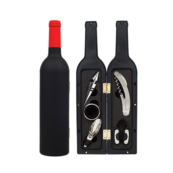 Set de vin în formă de sticlă 5 buc roșu