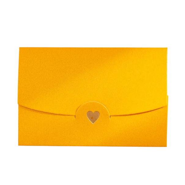 Set di 10 buste colorate con cuore 10,5 × 7 cm buste di carta per lettere, auguri e piccoli regali giallo