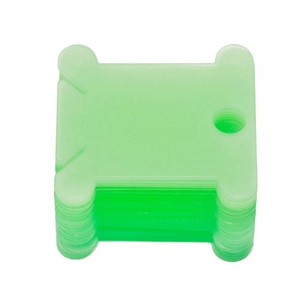 Set di 100 pezzi di supporti in plastica per fili da ricamo 3,8 x 3,6 cm Organizzatore per fili da cucire e da ricamo Bobine per avvolgimento e pulizia di filati e cotoni verde