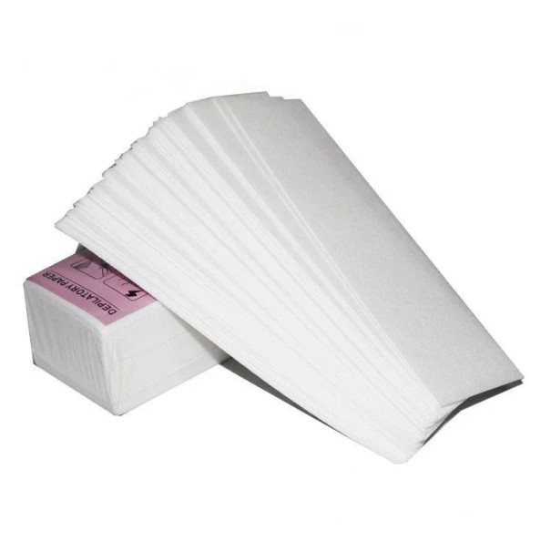 Set di 100 strisce di cera per la rimozione dei peli Strisce depilatorie professionali Non irritanti e senza odore Carta cerata 20x7 cm 1