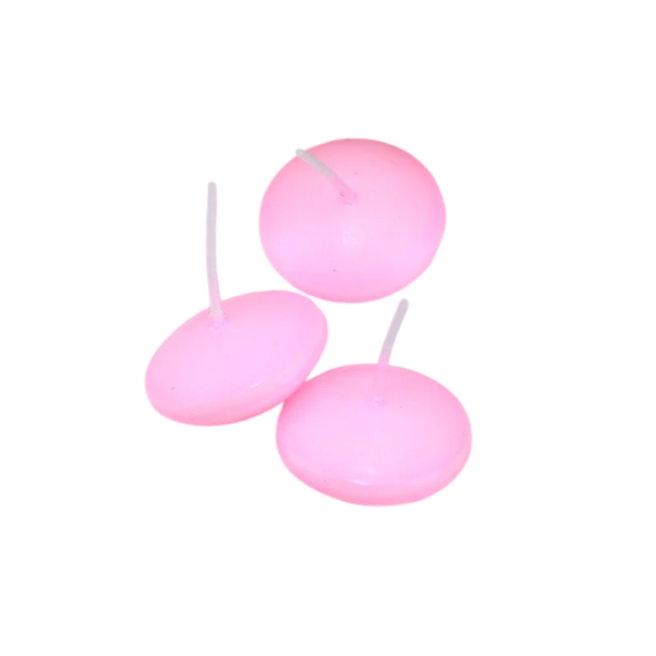 Set di 16 candele galleggianti 3,6 x 1,5 cm Candele senza profumo in cera di soia Decorazioni per la vasca romantica di San Valentino rosa