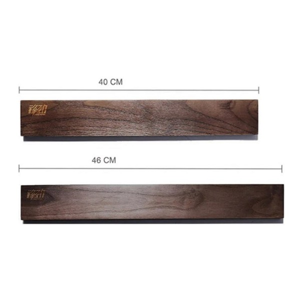 Set di 2 barre magnetiche per coltelli 40 cm e 46 cm in legno di acacia Supporti da parete per coltelli con forti magneti Marrone scuro Per la cucina 1