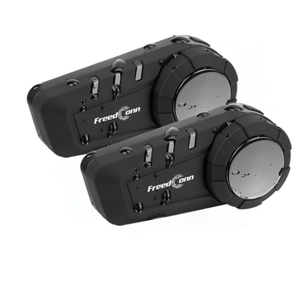 Set di 2 intercomunicanti per motociclisti FreedConn KY Pro Bluetooth 5.0 collegabili per 2 piloti 1000 m CVC8.0 Assistente vocale IP65 microfono morbido e duro 1