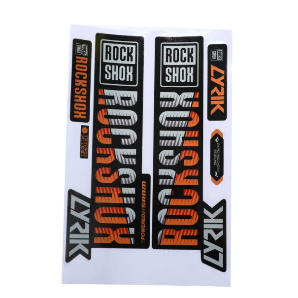 Set di 2 pezzi adesivi impermeabili per ammortizzatore anteriore di mountain bike Adesivo protettivo per forcella ammortizzata Accessori per ciclismo arancione