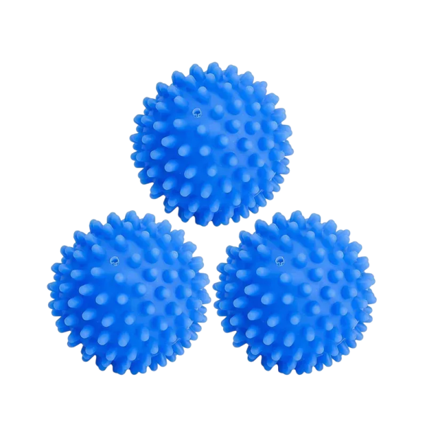 Set di 3 palline per asciugatrice 6 cm Palline massaggianti riutilizzabili con punte Facilita l'asciugatura Risparmio energetico ecologico blu