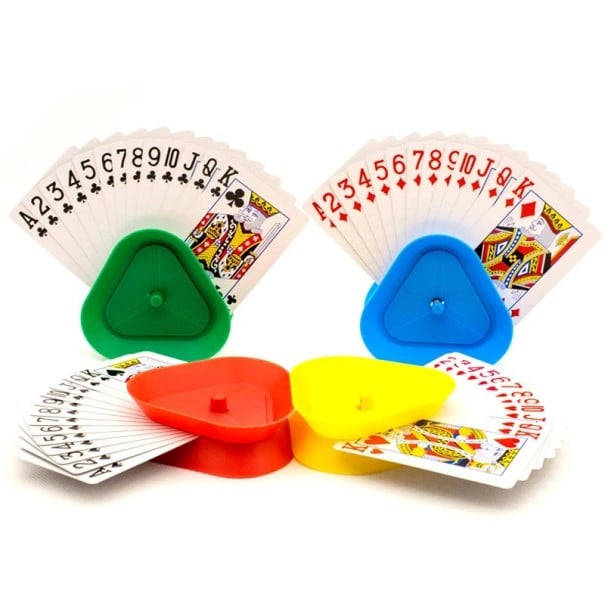 Set di 4 supporti per carte da gioco Strumento per giochi di carte Supporti in plastica per carte Facilita la presa per bambini e anziani Strumento 1