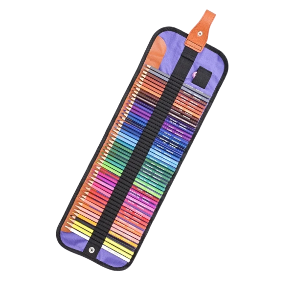 Set di 50 matite colorate con astuccio in tessuto arrotolabile 59 x 20 cm per studenti e adulti Schizzo Colorare Disegnare Materiale artistico 1