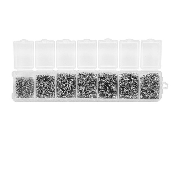 Set di anelli di collegamento 1370 pezzi grigio chiaro