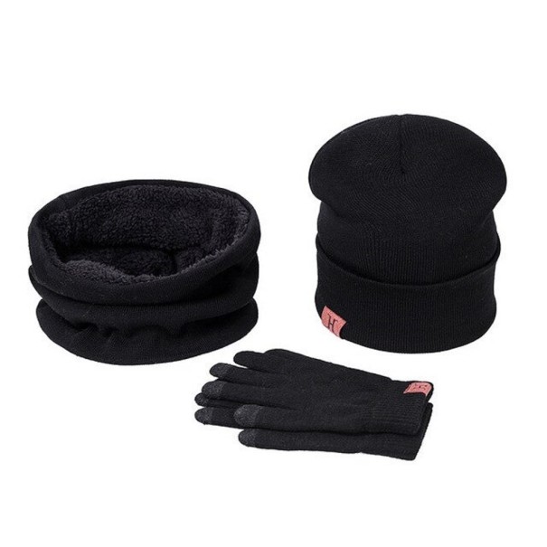 Set di cappello, scaldacollo e guanti nero