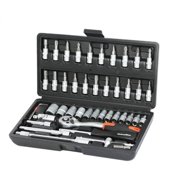 Set di chiavi a bussola 46 pezzi con cricchetto e accessori 1