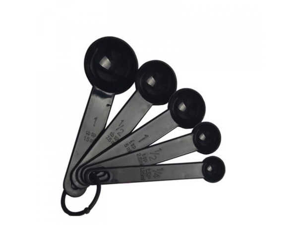 Set di misurini in plastica 5 pz nero