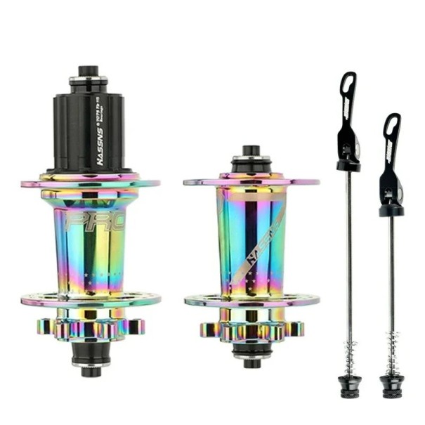 Set di mozzi per bici 32 fori con sgancio rapido posteriore 135 mm mozzo anteriore e posteriore MTB per costruzione ruote coppia di mozzi arcobaleno