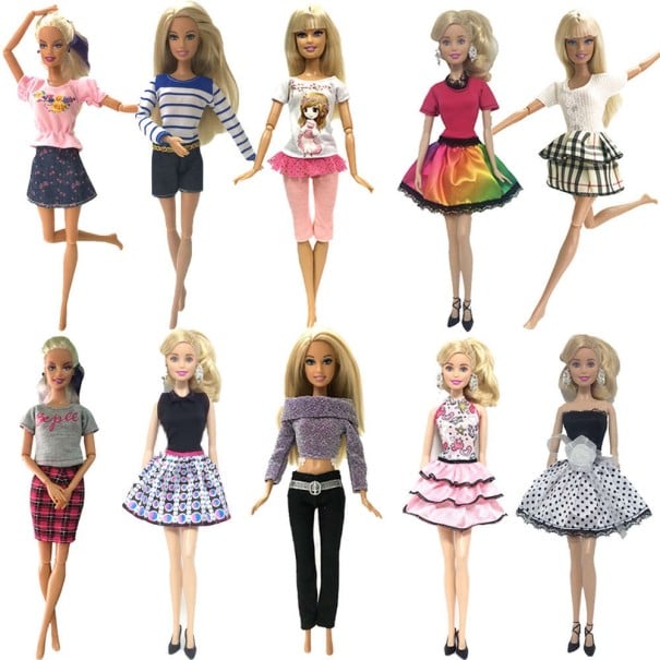Set di outfit per bambole 10 pz 5
