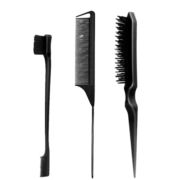 Set di pettini per lo styling 3 pz Pettini da parrucchiere Set professionale di pettini nero