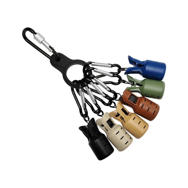 Set di protezioni per ami da pesca con moschettone 6 pz 4,5 x 2 cm Coperture protettive per ami con clip Custodia sicura per ami da pesca Pratica protezione degli ami durante il trasporto 2