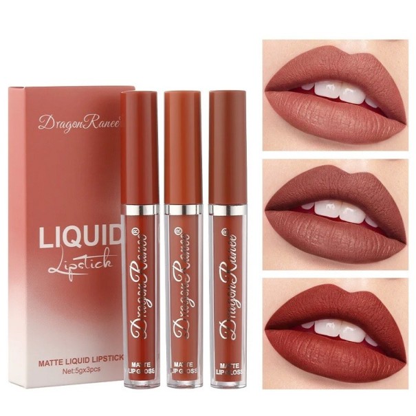 Set di rossetti liquidi Ultra opachi rossetti waterproof Rossetto a lunga durata 3 pz 1