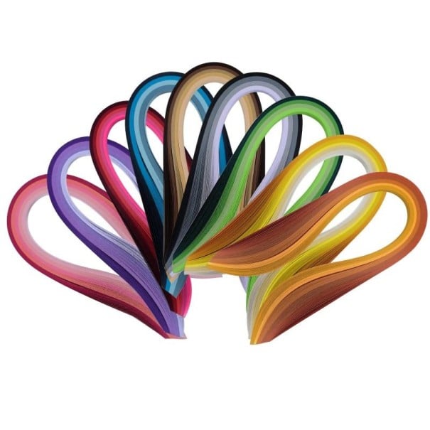 Set di strisce di carta quilling gradienti 900 pezzi 5 mm x 39 cm tonalità colorate carta per decorazioni DIY e creazioni creative 1