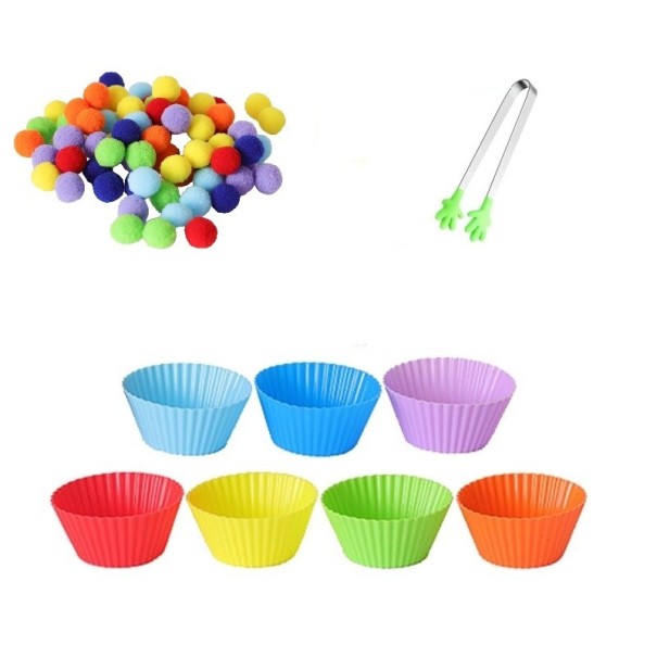 Set educatieve spellen: sorteer de knikkers 1