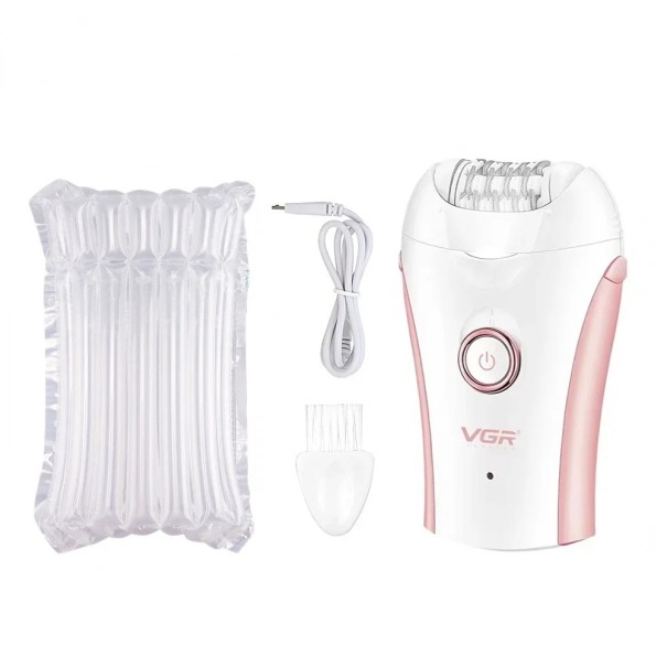 Set epilator electric 2 viteze 600 mAh epilator reincarcabil pentru corp, fata si axile USB V-705 roz