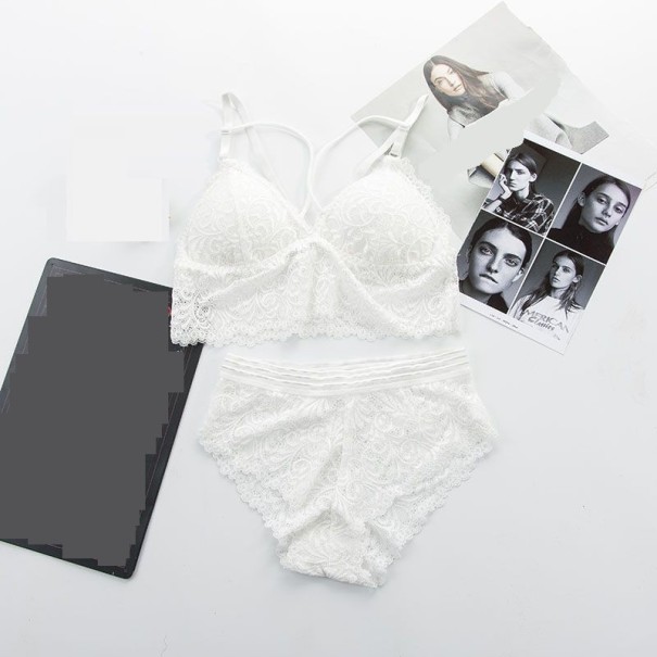 Set in pizzo - Reggiseno e culotte bianco
