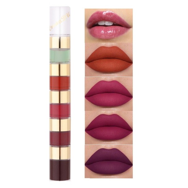 Set matte waterproof lipsticks in 5 kleuren Cosmeticaset Matte lipsticks 5 stuks