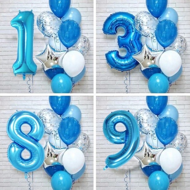Set med 12 födelsedagsballonger