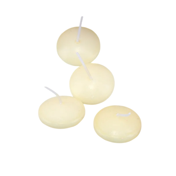 Set med 16 flytande ljus 3,6 x 1,5 cm oparfymerade sojavaxskivor badkarsdekoration alla hjärtans dag romantisk bröllopsdekoration krämfärgad