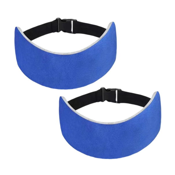 Set med 2 nackkuddar för resor, 29x8 cm med justerbar rem, huvudstödskudde för resor i bil, flygplan, tåg, bekväm sömn blå
