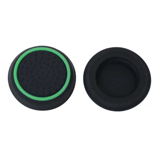 Set med 2 tvåfärgade silikonskydd för PS5 PS4 Xbox Series X/S-kontroller Skyddande fodral för analoga spakar grön