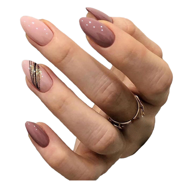 Set med 24 konstgjorda nagelklistermärken 7