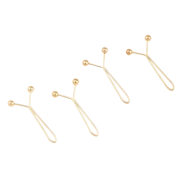 Set med 4 osynliga midjeband i metall, justerbara knappar och spännen, tillbehör för jeans, byxor, kjolar, storleksjustering guld