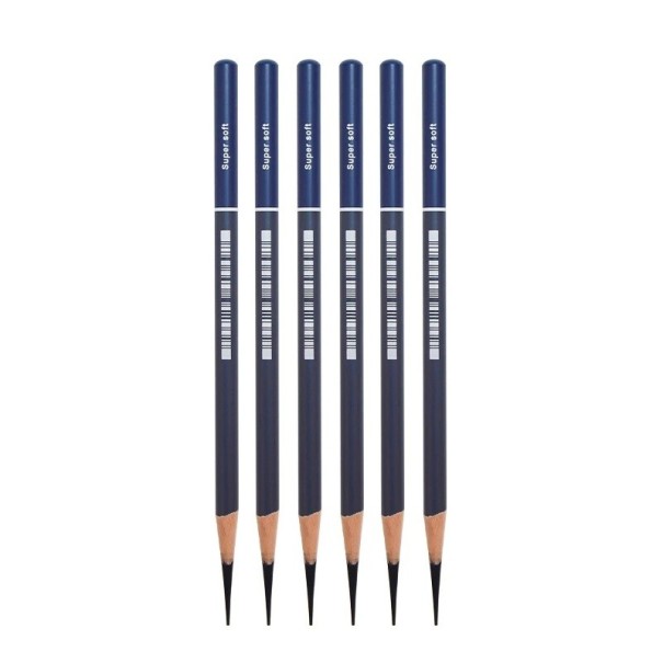 Set med 6 Faber Castell Goldfaber Kolpennor Supermjuka Grafitpennor Skissning Skuggning Konstnärlig Ritning Ritmaterial för Konstnärer 1