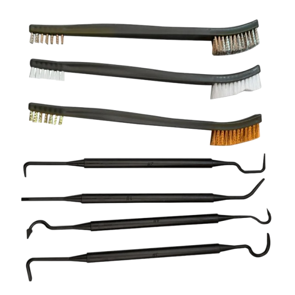 Set med dubbelsidiga ståltrådsborstar Rengöringsborstar och tips för olika maskiner eller vapen Borstar för att ta bort rost, gammal färg eller smuts 6 st. 1