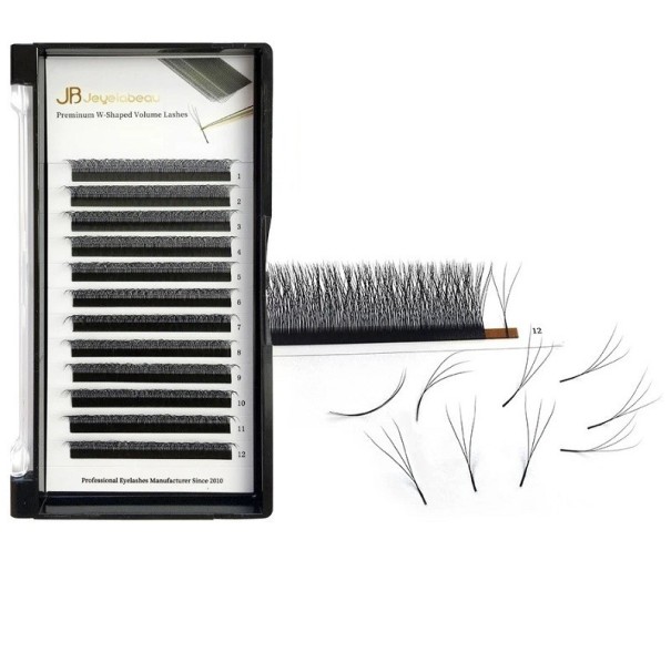 Set med konstgjorda volym ögonfransar D 0,07 mm Set med individuella solfjäderformade konstgjorda ögonfransar Fake 3D självhäftande ögonfransar